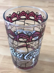 Vaso de vidrio Coca-Cola vintage estilo Tiffany vitral rojo 16 onzas - Imagen 1 de 8