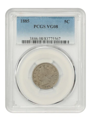 1885 5c PCGS VG-08 Cover