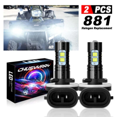 LED Headlight Bulbs 6000K For ATV Polaris Ranger XP 500 700 800 900 1000 2007-18 - Image 1 of 4