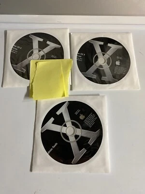 Apple Mac OS X Server 10.3 Panther Three Disk Set, SN Shown, See Details - Image 1 of 4