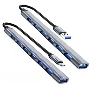 7 in 1 Multi Splitter High Speed 5Gbps For PC Computer Multiport USB A HUB Port - Picture 1 of 11