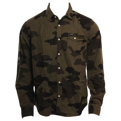NOVA CAMISA DE FLANELA VOLCOM BIG YOUTH GIZA L/S CAMUFLADA ALGODÃO tamanho MÉDIO 10-12 A293 - Imagem 1 de 4