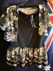 DISFRAZ: DAMAS EJÉRCITO ESTADOS UNIDOS SEXY UNIFORME DOS PIEZAS TALLA GRANDE COLECCIÓN DE DISFRACES - Imagen 1 de 7
