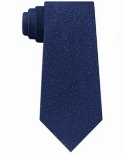 Calvin Klein Men's Neck Tie Blue Woven Knit Solid Skinny Slim Silk $69 #409 - Picture 1 of 1
