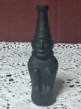 Vintage EMPTY Peru Black Glass Bottle Decanter Ranuzzi Figural Native Peruvian