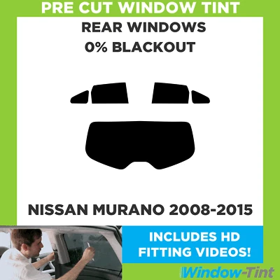 Per Nissan Murano 2008-2015 Pre Taglio Pellicola Finestrini Post. 0% Blackout - Image 1 of 4
