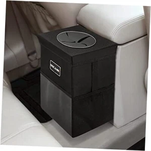 Car Trash Can with Lid - Bag Hanging Storage Pockets Leak-Proof 2.6 Gal - Picture 1 of 7