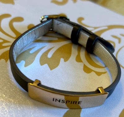 Pulsera Stella & Dot Cuero Marrón Correa de Reloj “Inspire” Dije Reversible Foto 1 de 4