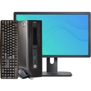 HP Intel i7 Desktop Computer 24in LCD 16GB RAM 256GB SSD Windows 10 PC DVD, WiFi - Picture 1 of 7