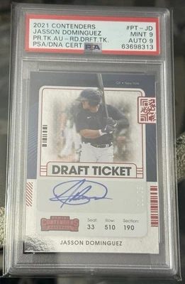 Jasson Dominguez 2021 Contenders Prospect Red Draft Ticket /75 Psa 9/9 New York - Image 1 of 4