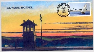 #4558 ARTIST EDWARD HOPPER AMERICAN TREASURES STAMP, LIGHTHOUSE, SAILING FDC - Picture 1 of 1