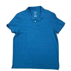St Johns Bay Mens Performance Polo Shirt Large Short Sleeve Blue Collared Casual - Picture 1 of 5