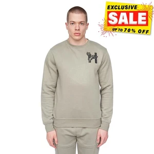 Henleys Moorehen Casual Comfort Everyday Crewneck Sweatshirt Jumper Mens Green - Picture 1 of 5
