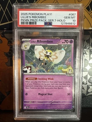 🔥POPULATION 3🔥 LILLIE'S RIBOMBEE PKMN PRIZE PACK: SER 7-HOLO  #67 PSA 10 - Image 1 of 2
