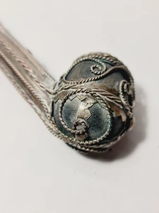 Vintage Oriental Style Silverplated Copper & Wood Decorative Long Collector Pipe - Picture 1 of 18