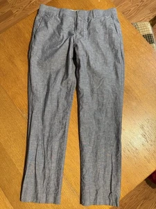 Pantalones J Crew Ludlow Mezcla Algodón Lino Somelos Gris Calce Ajustado Para Hombre 31x30 (31x29) - Imagen 1 de 9