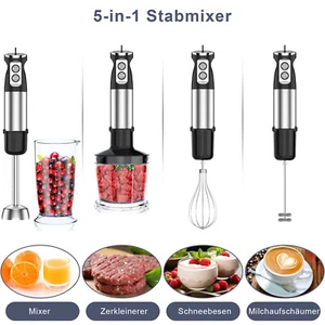 5-in-1 Stabmixer Set Multifunktional Handmixer Pürierstab Schneebesenl Blender - Bild 1 von 9
