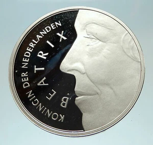 1991 NETHERLANDS Queen Beatrix Modern William Orange Silver 50Gulden Coin i76820 - Picture 1 of 3