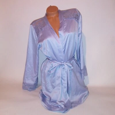Bata para mujer In Bloom by Jonquil XS pequeña azul encaje liso ribete lazo cintura sleepwea Foto 1 de 4