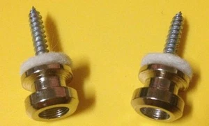 Genuine Schaller Lock Strap Button Chrome set 2 for Gibson style Ibanez Guitar - Picture 1 of 3