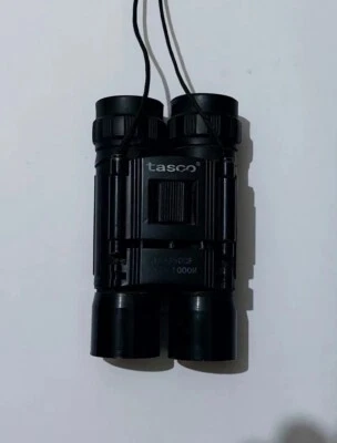 Tasco Binoculars 8x21 #165RB Compact Folding w/ Case - Black 1000 yards 1000 M - Image 1 of 4