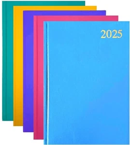 2025 Diary A4/A5/A6 Page a Day/Week to View Diary Hardback Casebound Black cover - Picture 1 of 25