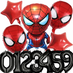 SPIDERMAN KINDERGEBURTSTAG FOLIENBALLON + ZAHL - Superheld Geburtstag Deko Party - Bild 1 von 18