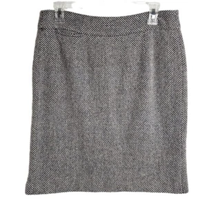 J. CREW Wollrock Tweed Bleistift GRAU & BRAUN Größe 8 Academia Preppy Schule Chic - Bild 1 von 7