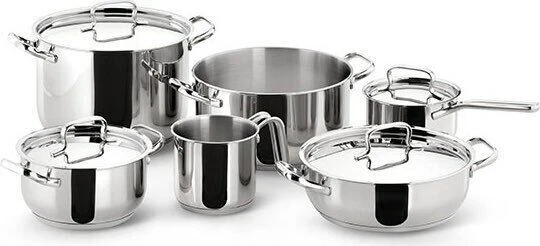 Lagostina Sfiziosa Batteria di Pentole - Argento, Set di 10 Pezzi (8002531997356)