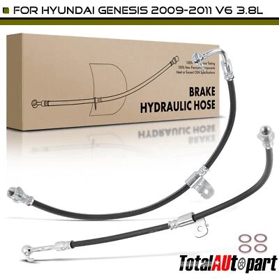 2x Brake Hydraulic Hose for Hyundai Genesis 2009-2011 V6 3.8L Front Left & Right - Image 1 of 4