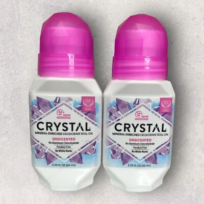 2 x Crystal Mineral Enriched Deodorant Roll On Unscented 2.25 fl oz - Image 1 of 3