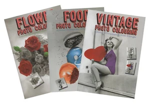 3x Foto Coloring para Expertos-24 Dibujos Flores-Comida-Donats-Vintage-Girls - Imagen 1 de 7