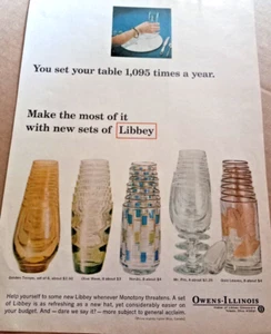 1966 print ad - Libbey Glass glasses Owens-Illinois glassware Toledo Advertising - Picture 1 of 2