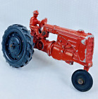 VINTAGE MM MINNEAPOLIS MOLINE RED DIECAST TRACTOR WITH DRIVER For PARTS Only!