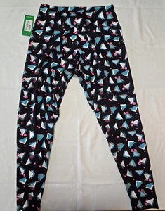 Tipsy Elves “Tricky Triangle” 80’s theme Women’s workout leggings size Large R1 - Picture 1 of 7