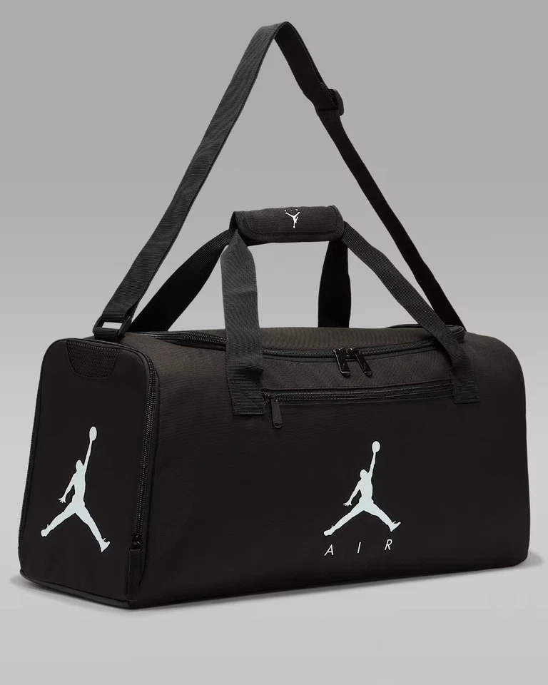 Nike Air Jordan Black Training Logo Duffel Gym Bag Shoe Pocket SM0744 023