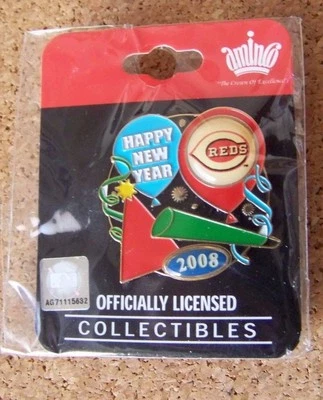 2008 Cincinnati Reds Party New Year's lapel pin MLB - Image 1 of 4