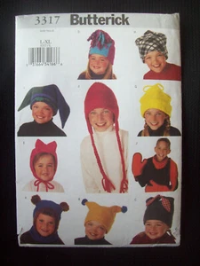 Butterick Pattern 3317 Unisex Hat & Scarf Sizes L and XL Uncut FF New Old Stock - Picture 1 of 4