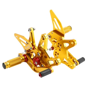 Racing Adjustable Rearsets Foot Pegs Gold For Kawasaki ZX6R ZX-6R 2024-2025 BE\ - Picture 1 of 10
