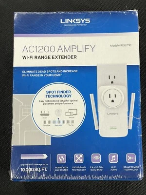 Linksys RE6700 AC1200 Amplify Dual-Band Wi-Fi Range Extender **SEALED** - Image 1 of 4
