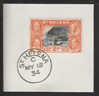 St HELENA  1934 KG5 CENTENARY  2d  on piece with MADAME JOSEPH FORGED POSTMARK