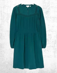 Ex Fat Face Women’s Long Sleeve Orla Jersey Dress in Teal Green Dar (Defect) - Picture 1 of 5