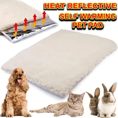 Self Heating Pet Pad Warm Soft Faux Fur Cover Cat Dog Bed Mat Comfy Thermal Rug - Image 1 of 4