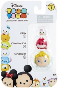 Paquete de 3 figuras de Disney Tsum Tsum serie 1 pila margarita, Cheshire y Cenicienta - Imagen 1 de 2