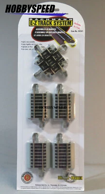 BACHMANN E-Z TRACK HO SCALE 90° CROSSING & ADAPTER SECTIONS gray xing BAC44541 - Image 1 of 4