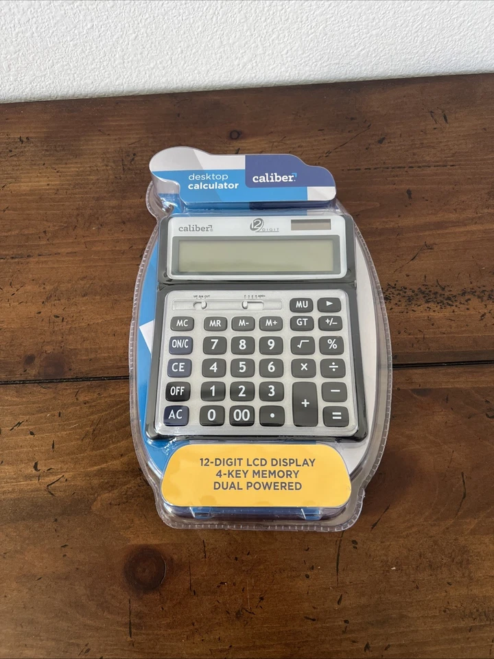 Caliber 12 Digit Desktop Calculator Black - READ New Sealed - Image 1 of 1