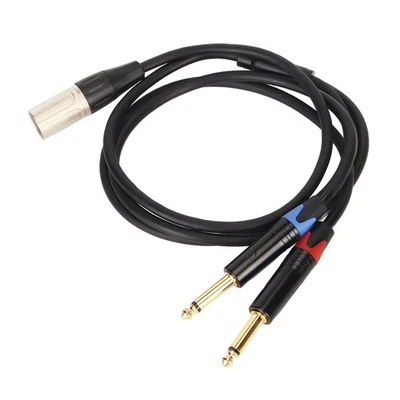 1m Dual 1/4 Inch To XLR Male Y Splitter Cable XLR Male To Dual 6.35mm TS Mo DW - Image 1 of 4