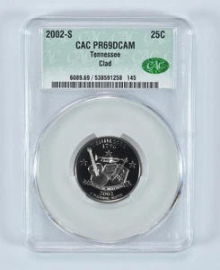 2002-S State Quarter Tennessee Clad PR69 DCAM CAC CACg *5571 - Picture 1 of 5