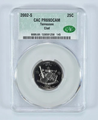 2002-S State Quarter Tennessee Clad PR69 DCAM CAC CACg *5571 - Image 1 of 4