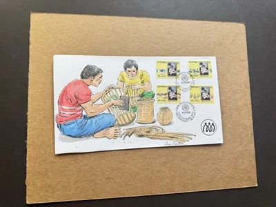 Philippines 1991 FDC(82) +Philippine Products #2128-31 +Hand-Paint Cachet(D)+3/5 - Image 1 of 2